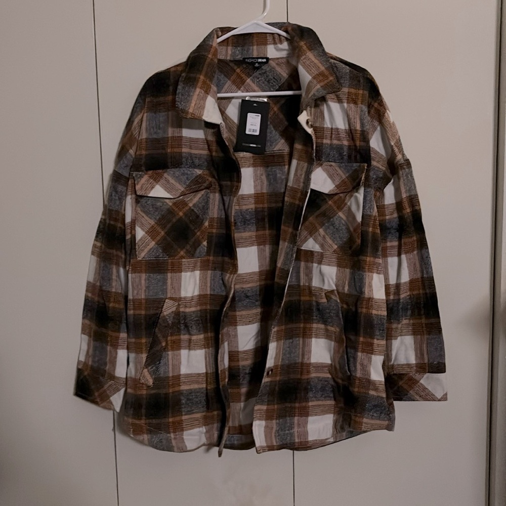 Fashion Nova Plaid Button Down Jacket